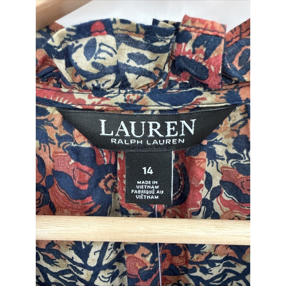 Lauren Ralph Lauren Womens Pre Fall Floral Drop Waist Dress Size 14 Boho Comfort - Picture 6 of 10